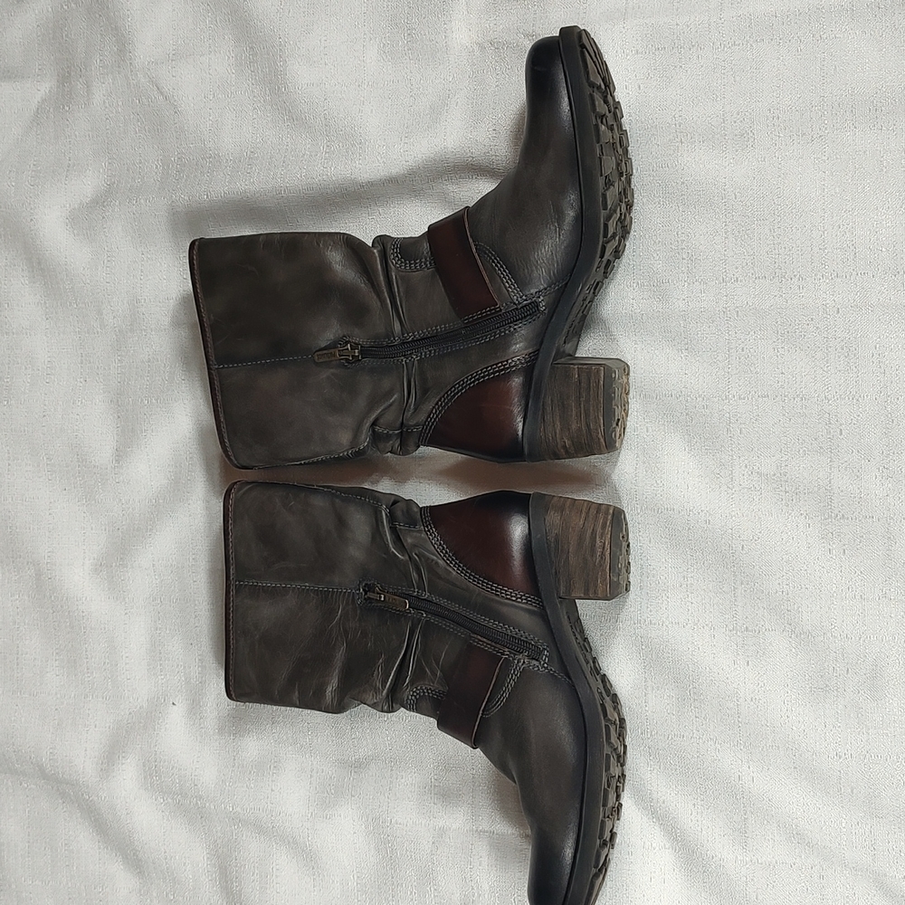Pikolinos Tall Combat Boots Dark Gray Boots Brown Buckles Biker Boots Size EU 36 - Picture 9 of 10
